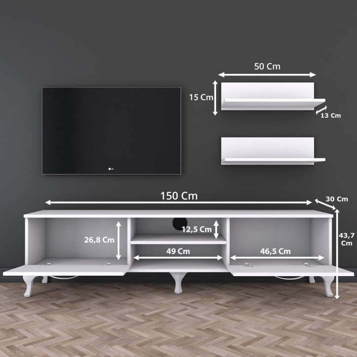 Mueble TV con estante A4-1 blanco