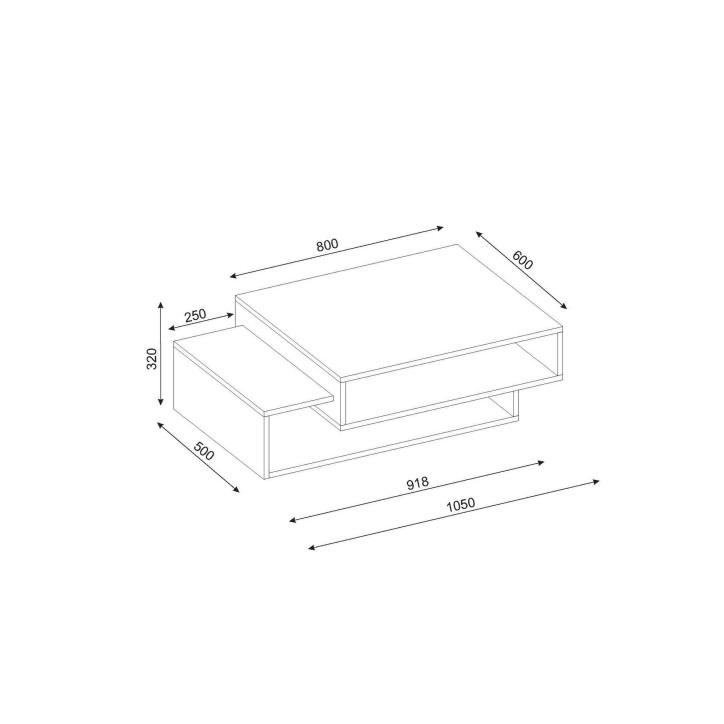 Mesa de centro Tab nogal blanco