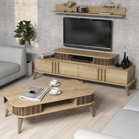 Conjunto de muebles de salón Eylül roble