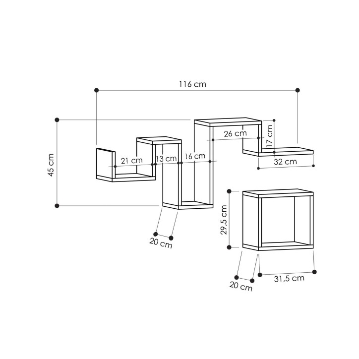 Estante de pared Follow roble