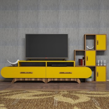 Mueble TV con estante Flora S amarillo nogal - 845HCT3036