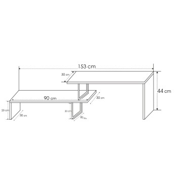 Mueble TV Ovit pino negro - 854KLN3008