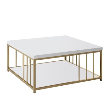 Mesa de centro Zenn dorado blanco - 618BLY1134