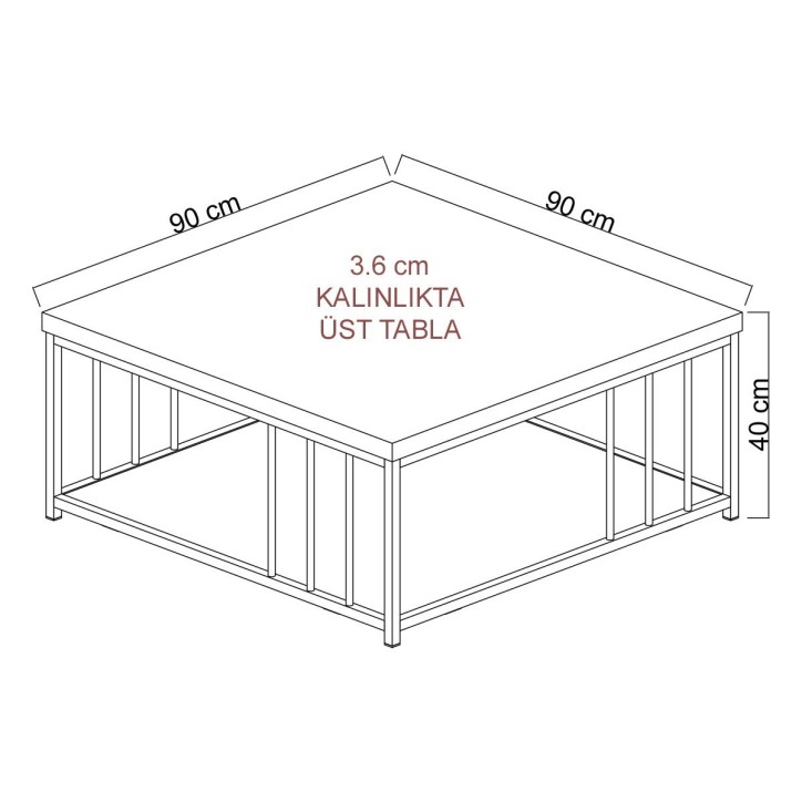 Mesa de centro Zenn dorado blanco