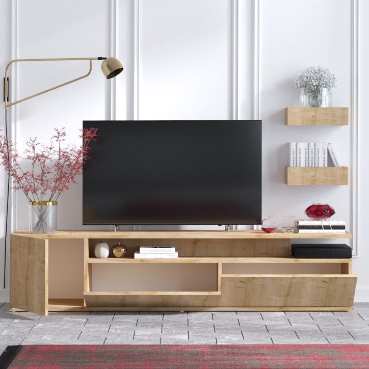 Mueble TV con estante Alika roble