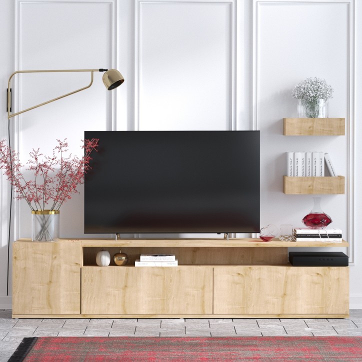 Mueble TV con estante Alika roble