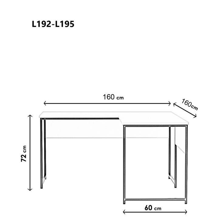 Escritorio de estudio Massası L192 blanco