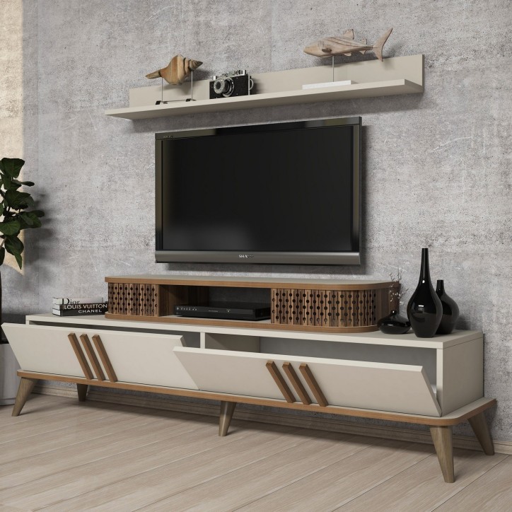 Conjunto de muebles de salón Eylül crema