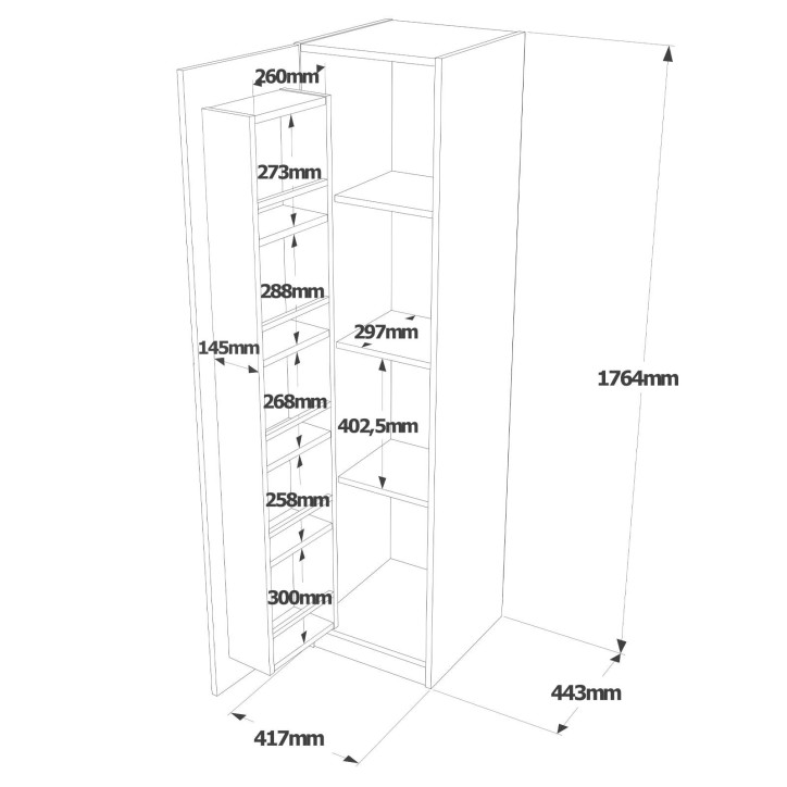 Mueble auxiliar VA1-W blanco