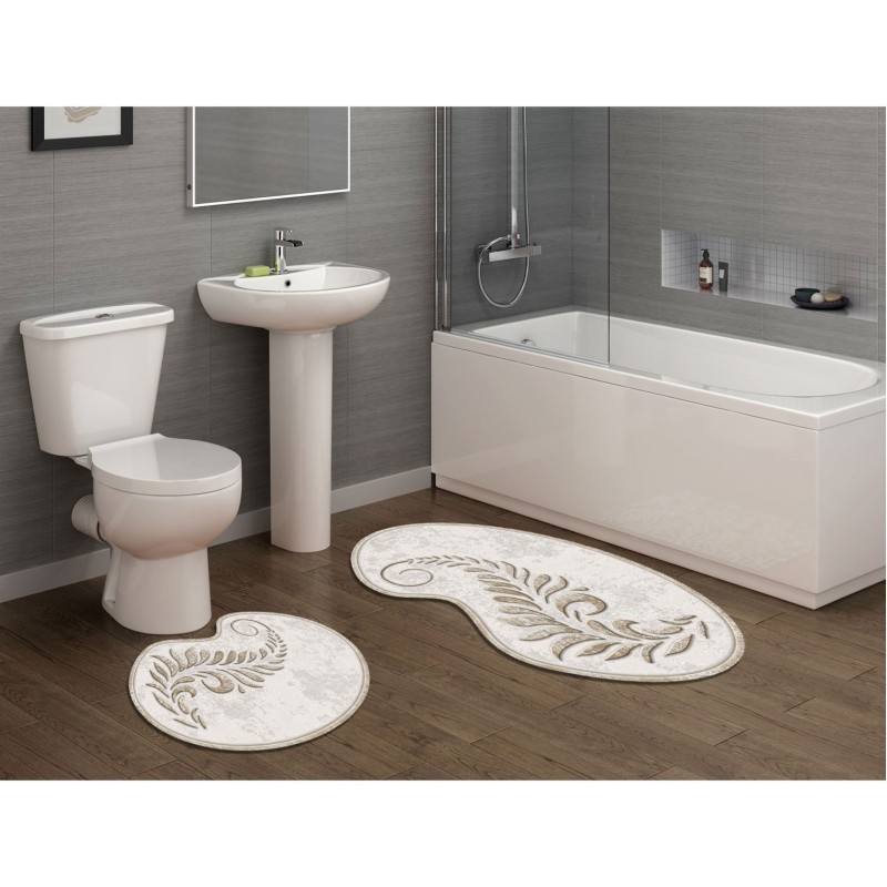 Alfombra de baño Set (2 piezas) 210FG41115KR crema