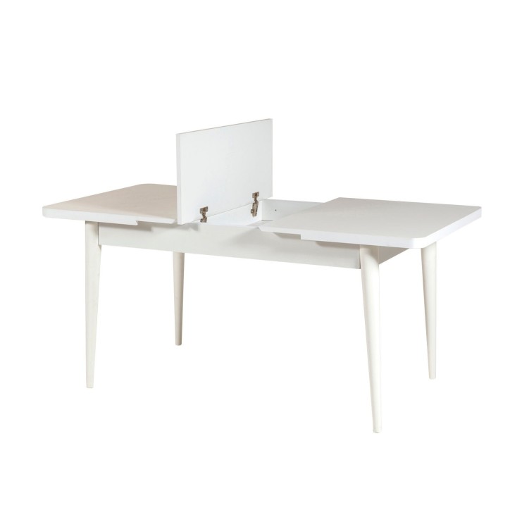 Set mesa comedor extensible y sillas (5 piezas) Vina soho blanco