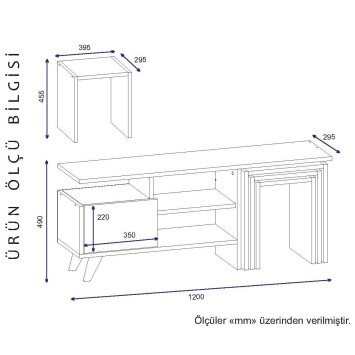 Mueble TV con estante Nature nogal blanco - 756FRN3009