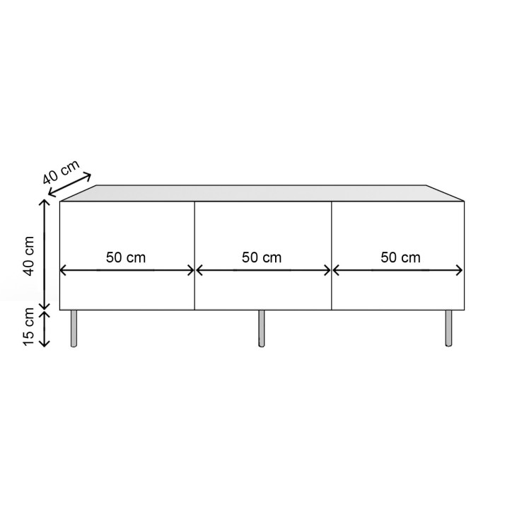 Mueble TV Sezer-L3015 roble blanco