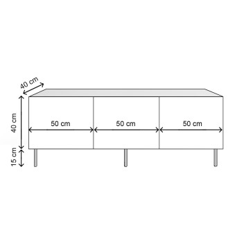 Mueble TV Sezer-L3015 roble blanco - 285LCV1207