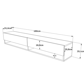 Mueble TV FR9-AW pino atlántico blanco - 956LCS1616