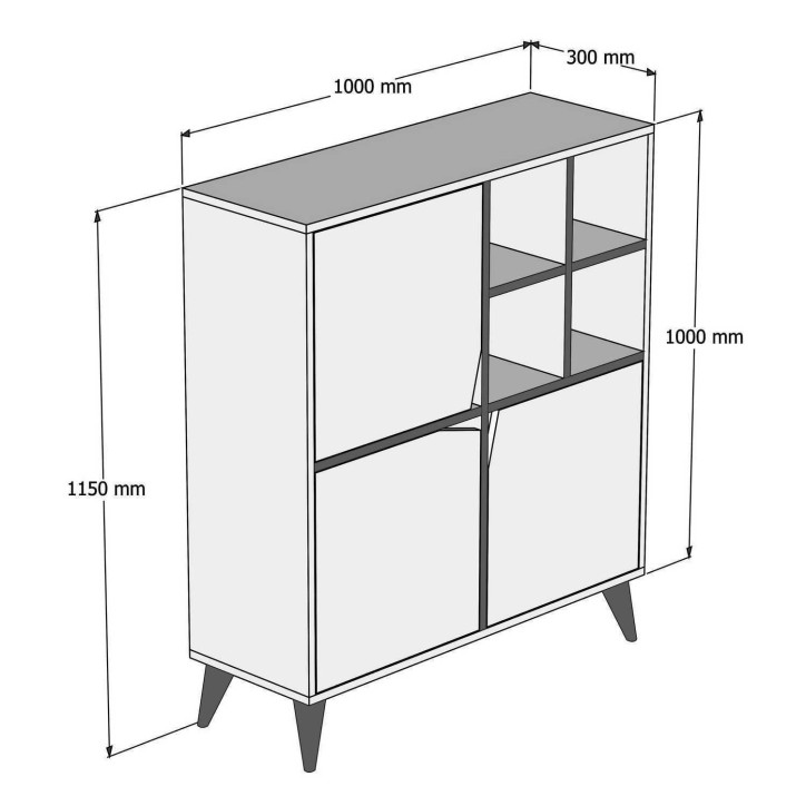 Mueble auxiliar Pulse nogal blanco