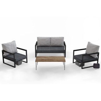 Conjunto de muebles de jardín MTLKNP003 gris negro - 203DRG1503