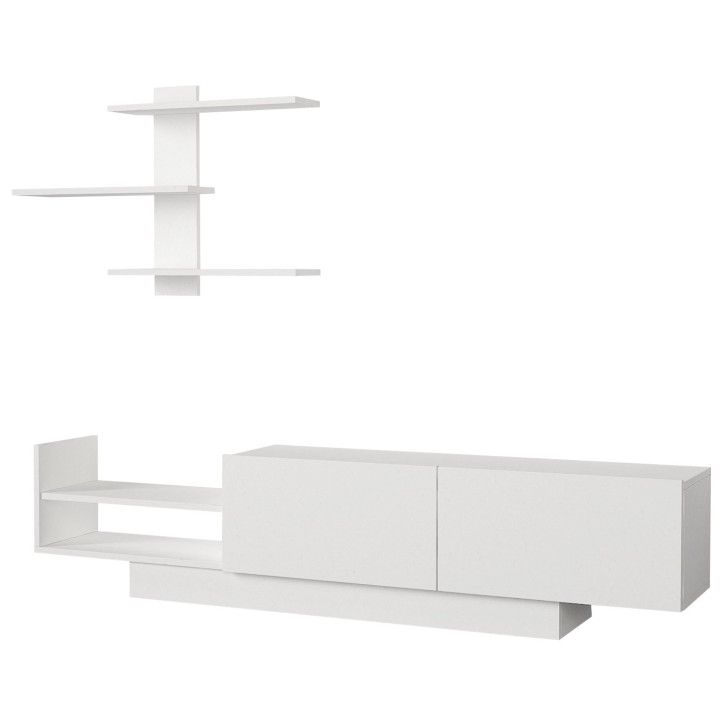 Mueble TV con estante Egemen blanco