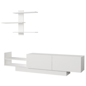 Mueble TV con estante Egemen blanco - 745DCD3033