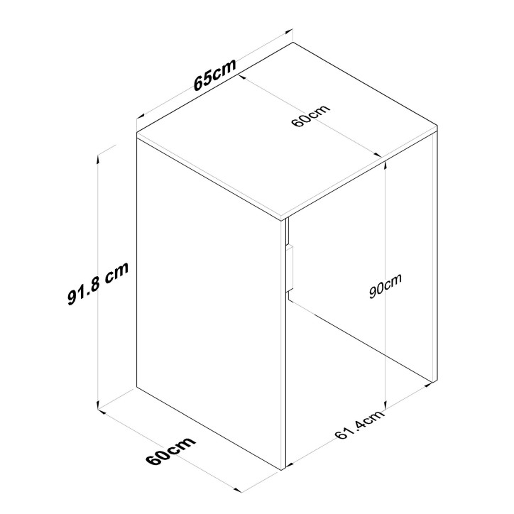 Mueble de lavadora KD103-2341 blanco nogal