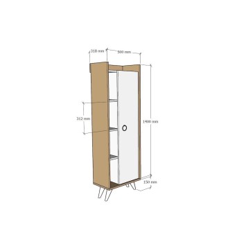 Mueble auxiliar Ilgım roble blanco - 835PUQ3914