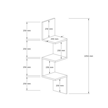 Estante de pared Zikzak nogal - 835PUQ1634