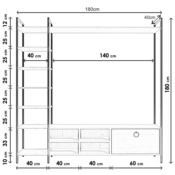 Mueble TV Matty L515 negro