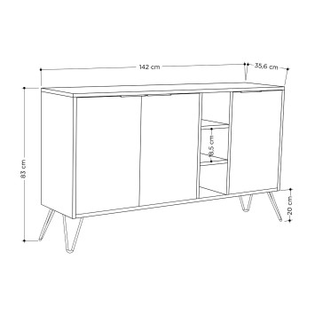 Aparador Clara Console roble - 855DTE4212