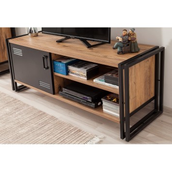 Mueble TV Cosmo Foris pino atlántico negro - 863SPH3002