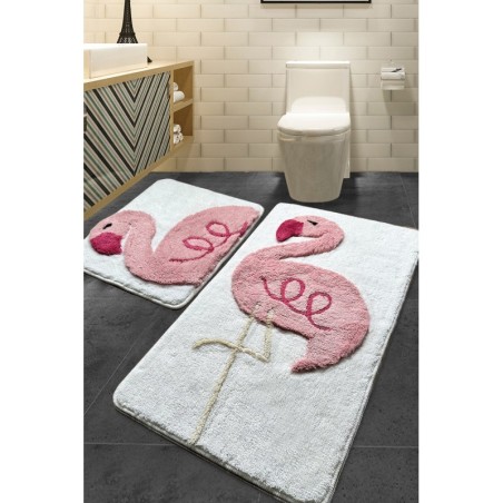 Alfombra de baño Set (2 piezas) Pink Flamingo multicolor