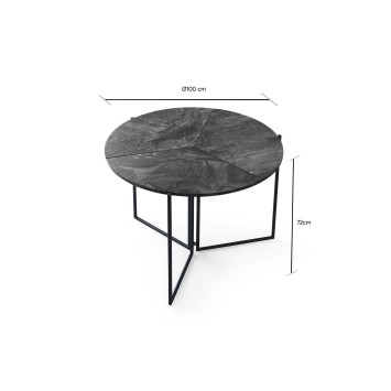 Mesa comedor Yaprak-1202 antracita - 974NMB1163