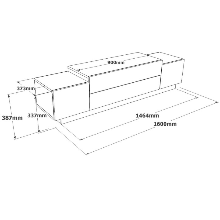 Mueble TV FD1-WK blanco fieltro