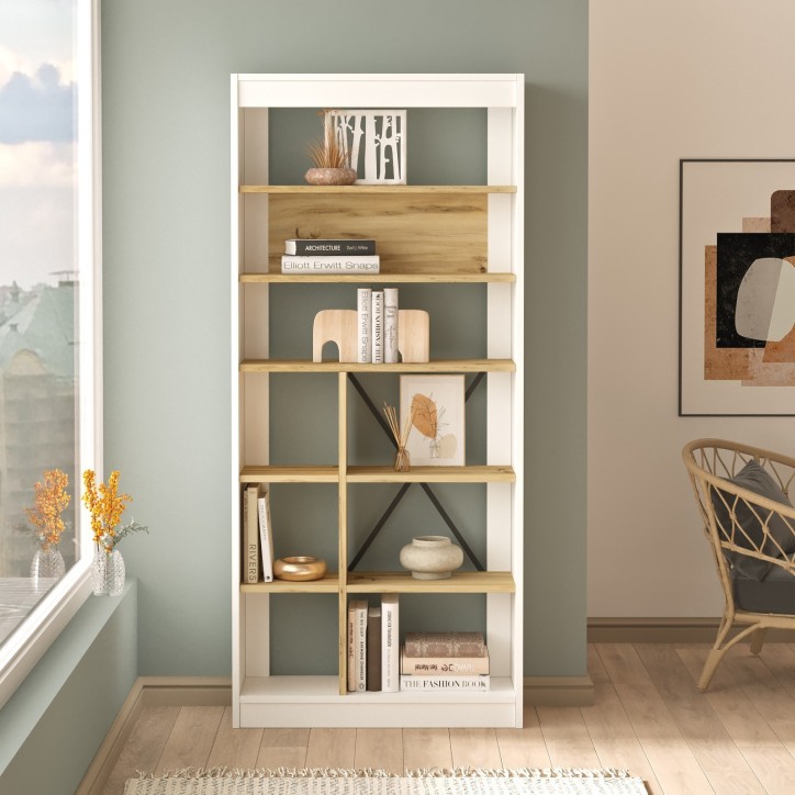 Librería LV19-WK roble blanco