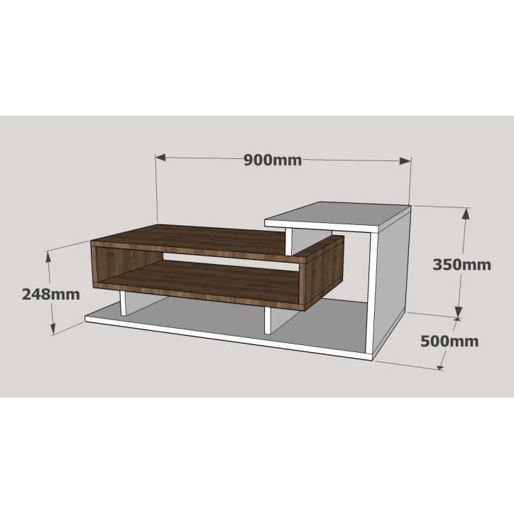 Mesa de centro Spring nogal blanco