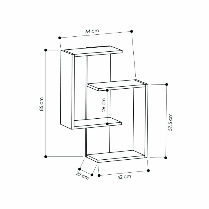 Estante de pared Paranoid roble antracita