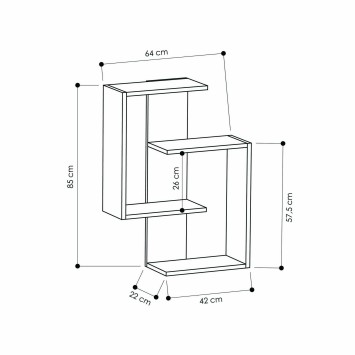 Estante de pared Paranoid roble antracita - 776HMS1630