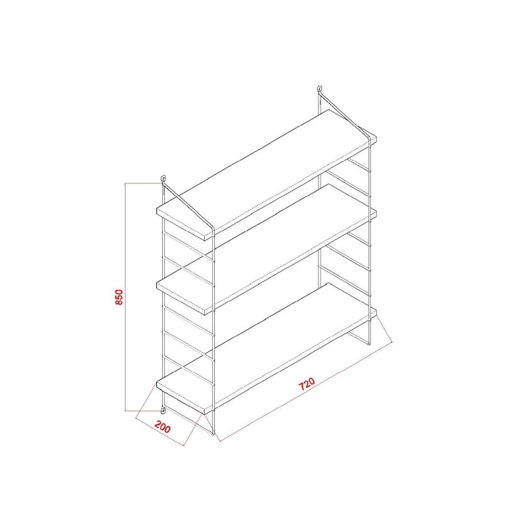 Estante de pared Armoni 3 blanco Estante de pared Armoni 3 blanco