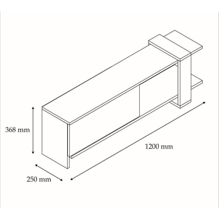 Mueble TV Ova antracita roble