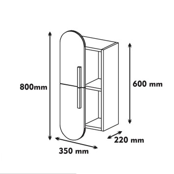 Estante de pared Rose blanco nogal - 845HCT1605