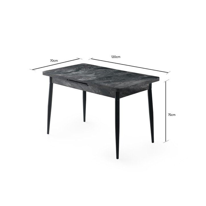 Mesa de comedor extensible Ay-1182 antracita