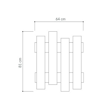 Perchero de pared Wave roble - 855DTE4013