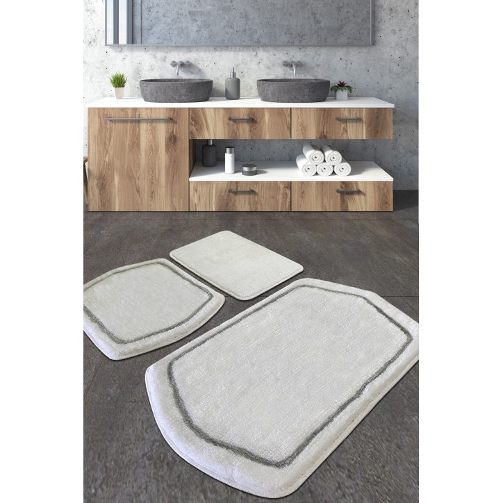 Alfombra de baño Set (3 piezas) Genom  blanco