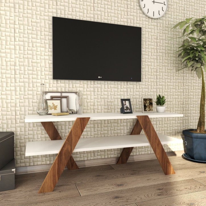 Mueble TV Basic-146 nogal blanco