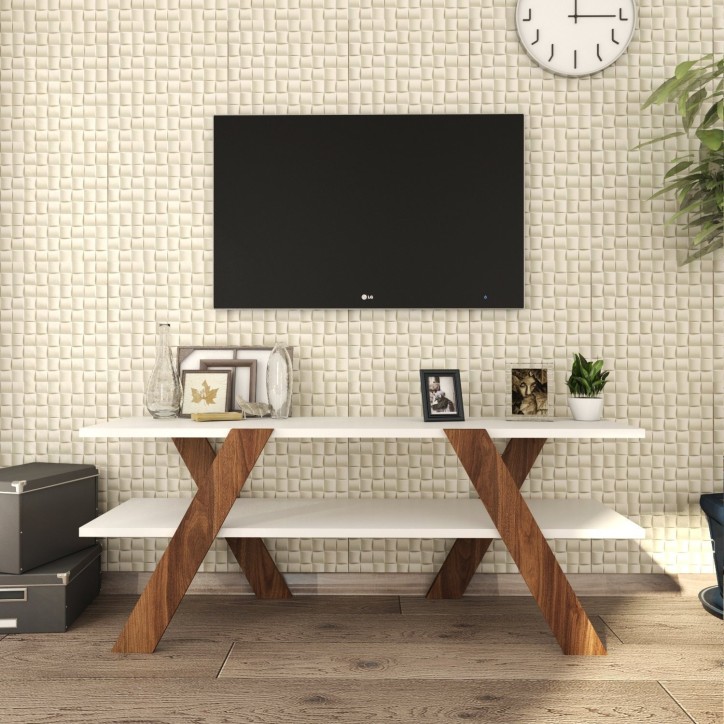 Mueble TV Basic-146 nogal blanco