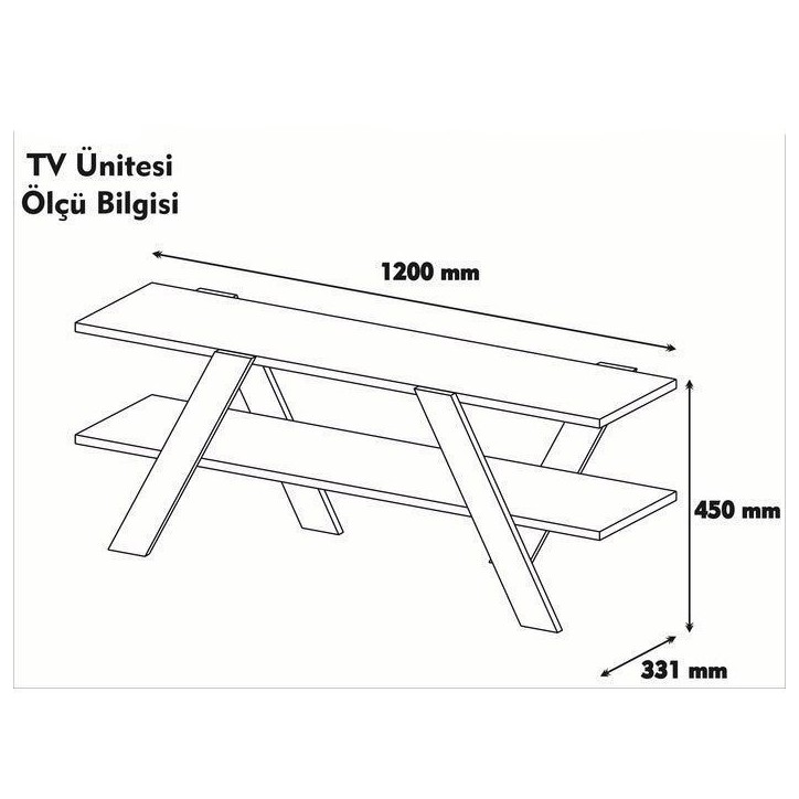 Mueble TV Basic-146 nogal blanco