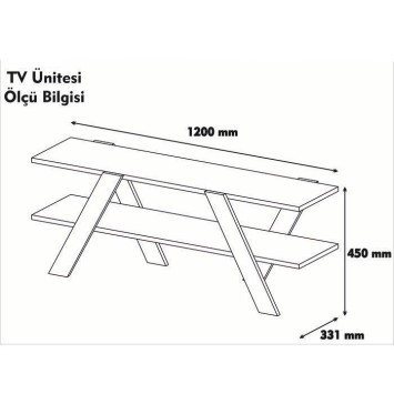 Mueble TV Basic-146 nogal blanco - 893RAN3112