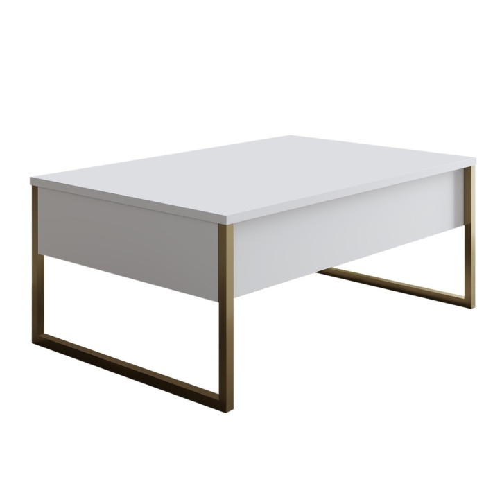 Mesa de centro Luxe dorado blanco