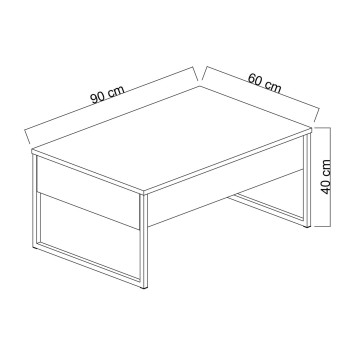 Mesa de centro Luxe dorado blanco - 618BLY1122