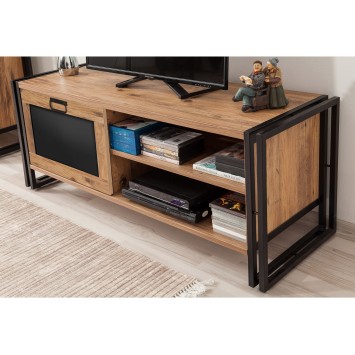 Mueble TV Arcas Briana pino atlántico negro - 863SPH5101