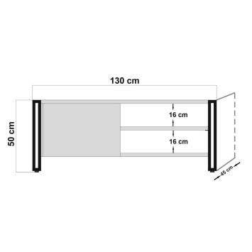 Mueble TV Arcas Briana pino atlántico negro - 863SPH5101